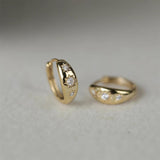 Boako 925 Silver Small Hoops Earring Star Texture Cartilage Circle Ear Jewelry