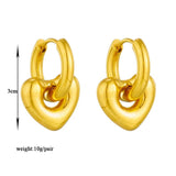 316L Stainless Steel Heart Hoop Earrings For Women Girls
