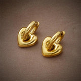 316L Stainless Steel Heart Hoop Earrings For Women Girls