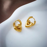 316L Stainless Steel Heart Hoop Earrings For Women Girls