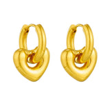 316L Stainless Steel Heart Hoop Earrings For Women Girls