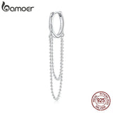 925 Sterling Silver Pearl Chain Earring for Girl Party