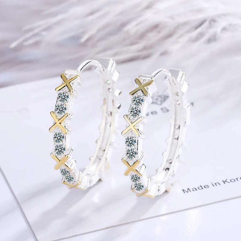 925 Sterling Silver Interwoven Earrings For Women