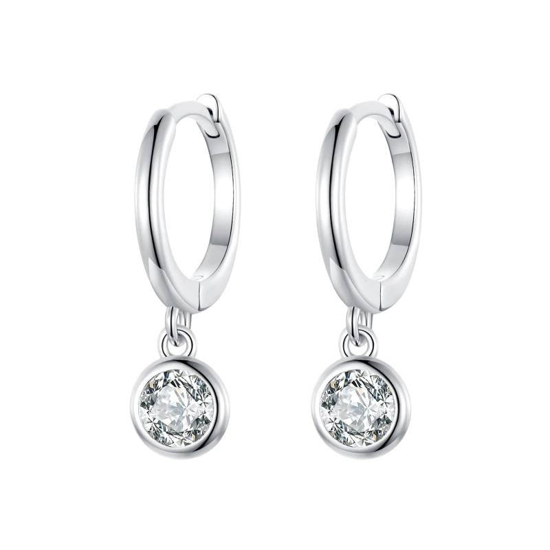 925 Silver Zirconia Hoop Earrings For Women Wedding CQE830