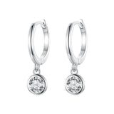 925 Silver Zirconia Hoop Earrings For Women Wedding CQE830
