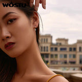 925 Silver Zirconia Hoop Earrings For Women Wedding CQE830