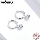 925 Silver Zirconia Hoop Earrings For Women Wedding CQE830