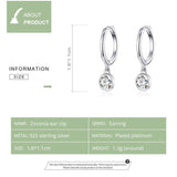 925 Silver Zirconia Hoop Earrings For Women Wedding CQE830