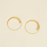 14K Real Plated Matte Frosted Texture Hoop Earrings for Women Girl Jewelry