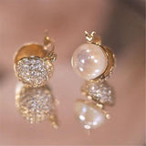 Korea Jewelry Double Pearl Earrings Wedding Party