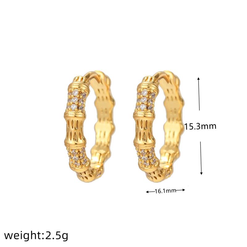 Stainless Steel Zirconia Hoop Earrings Punk Huggie Cartilage Piercing Jewelry