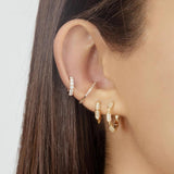 Stainless Steel Zirconia Hoop Earrings Punk Huggie Cartilage Piercing Jewelry