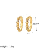 Stainless Steel Zirconia Hoop Earrings Punk Huggie Cartilage Piercing Jewelry