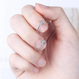 Silver Nail Hoop Earrings CZ Small Jewelry