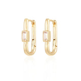 Vintage CZ Zircon Hoop Earrings for Women