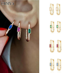 Vintage CZ Zircon Hoop Earrings for Women