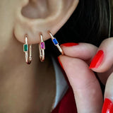 Vintage CZ Zircon Hoop Earrings for Women