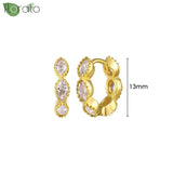 925 Silver Colorful CZ Crystal Hoop Earrings