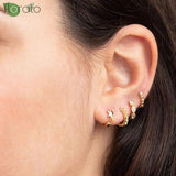 925 Silver Colorful CZ Crystal Hoop Earrings