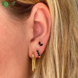 925 Silver Colorful CZ Crystal Hoop Earrings