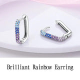 925 Silver Dangle Hoop Earrings Heart Snake Zircon