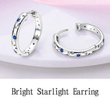 925 Silver Dangle Hoop Earrings Heart Snake Zircon