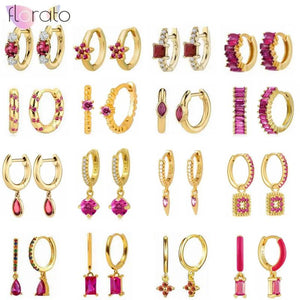 925 Silver Crystal Hoop Earring Multi-style Stud Jewelry