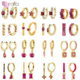925 Silver Crystal Hoop Earring Multi-style Stud Jewelry