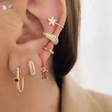 925 Silver Crystal Hoop Earring Multi-style Stud Jewelry