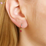 925 Silver Crystal Hoop Earring Multi-style Stud Jewelry