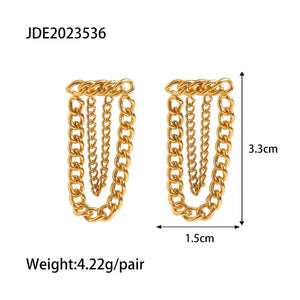 Uworld PVD Plated Chain Tassel Drop Dangle Earring Hypo-Allergenic