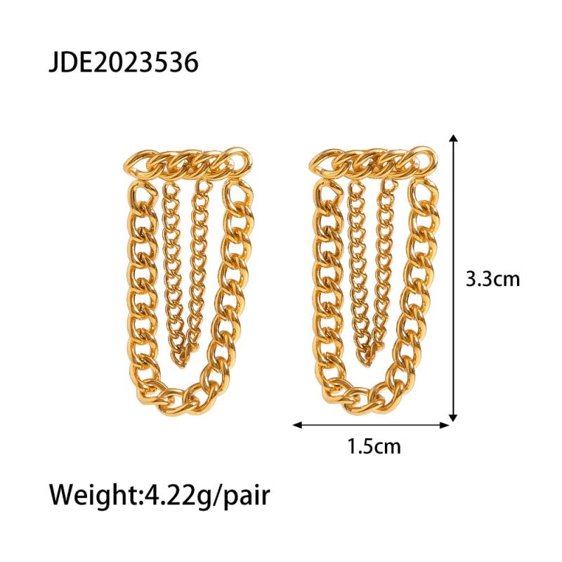 Uworld PVD Plated Chain Tassel Drop Dangle Earring Hypo-Allergenic