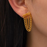 Uworld PVD Plated Chain Tassel Drop Dangle Earring Hypo-Allergenic