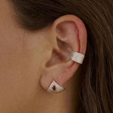 Opal & Zircon Round Stud Earrings for Women