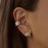 Opal & Zircon Round Stud Earrings for Women