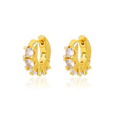 Green Crystal Hoop Earrings for Women Zircon Circle Earrings