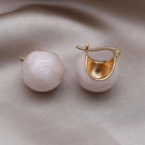 French Enamel Round Earrings Women's Daily Work Accessories