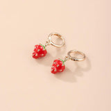 Fruit Pendant Earrings Strawberry Shape Drop Ear Ring for Teens Jewelry