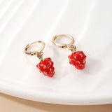 Fruit Pendant Earrings Strawberry Shape Drop Ear Ring for Teens Jewelry