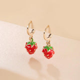 Fruit Pendant Earrings Strawberry Shape Drop Ear Ring for Teens Jewelry
