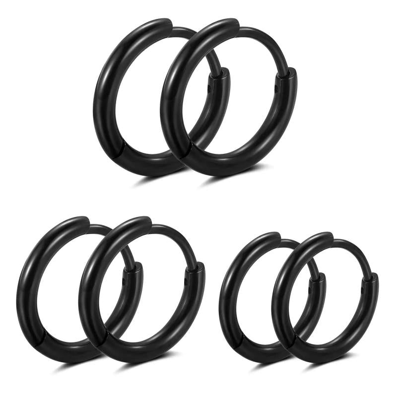 316L Stainless Steel Hoop Earrings 8mm Sliver Huggie Small Sleeper Earrings