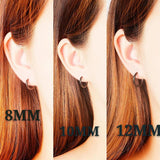 316L Stainless Steel Hoop Earrings 8mm Sliver Huggie Small Sleeper Earrings