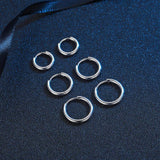 316L Stainless Steel Hoop Earrings 8mm Sliver Huggie Small Sleeper Earrings