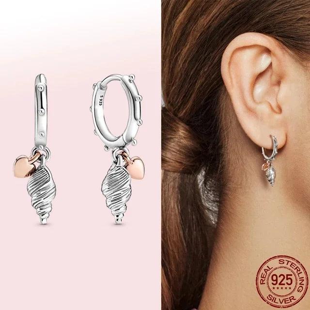925 Silver Double Hoop Drop Earrings DIY Jewelry