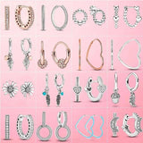 925 Silver Double Hoop Drop Earrings DIY Jewelry