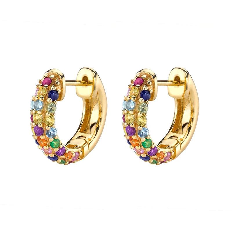 CZ Zircon Piercing Hoop Earrings for Women