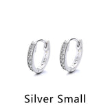 TrustDavis 925 Silver CZ Hoop Earrings Wedding Fine Jewelry