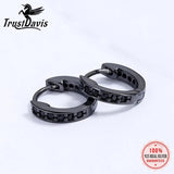 TrustDavis 925 Silver CZ Hoop Earrings Wedding Fine Jewelry
