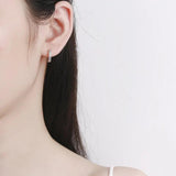 TrustDavis 925 Silver CZ Hoop Earrings Wedding Fine Jewelry