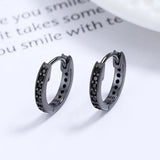 TrustDavis 925 Silver CZ Hoop Earrings Wedding Fine Jewelry